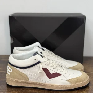 4B12 Sneaker Play New   Pelle Navy Beige Casual Uomo 41