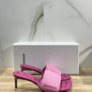 Jacquemus Sandalo Donna Les Mules Piscine Pelle Pink Luxury Jacquemus Shoes 36