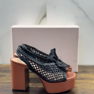 L’autrechose Sandalo  Pelle Nero Intreccio  Casual Donna 38